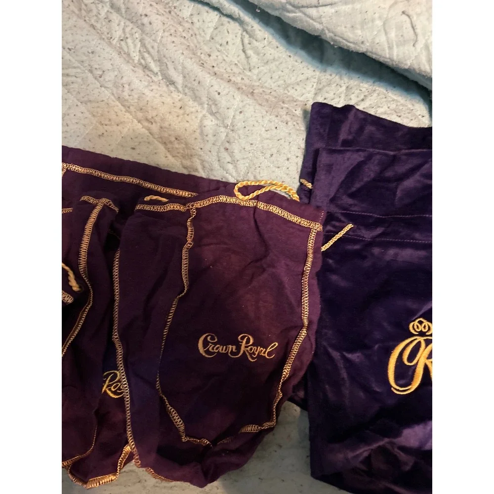 Lot of Crown Royal‎ Purple Drawstring Bags Velvet Felt Crafting Dice Pouches